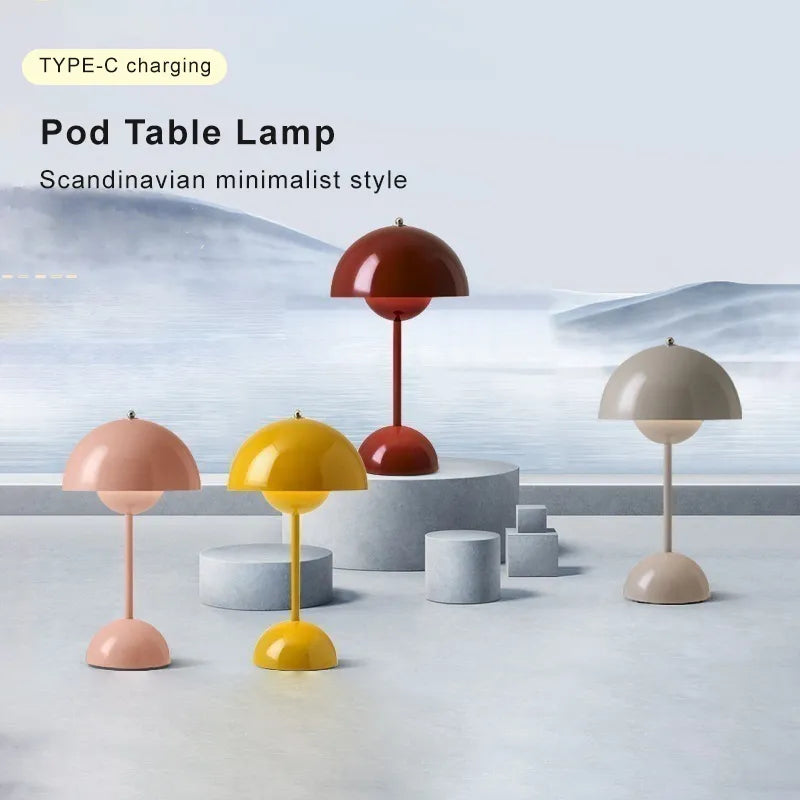 USB Rechargeable LED Table Lamp | 3-Level Dimming | Scandinavian Style