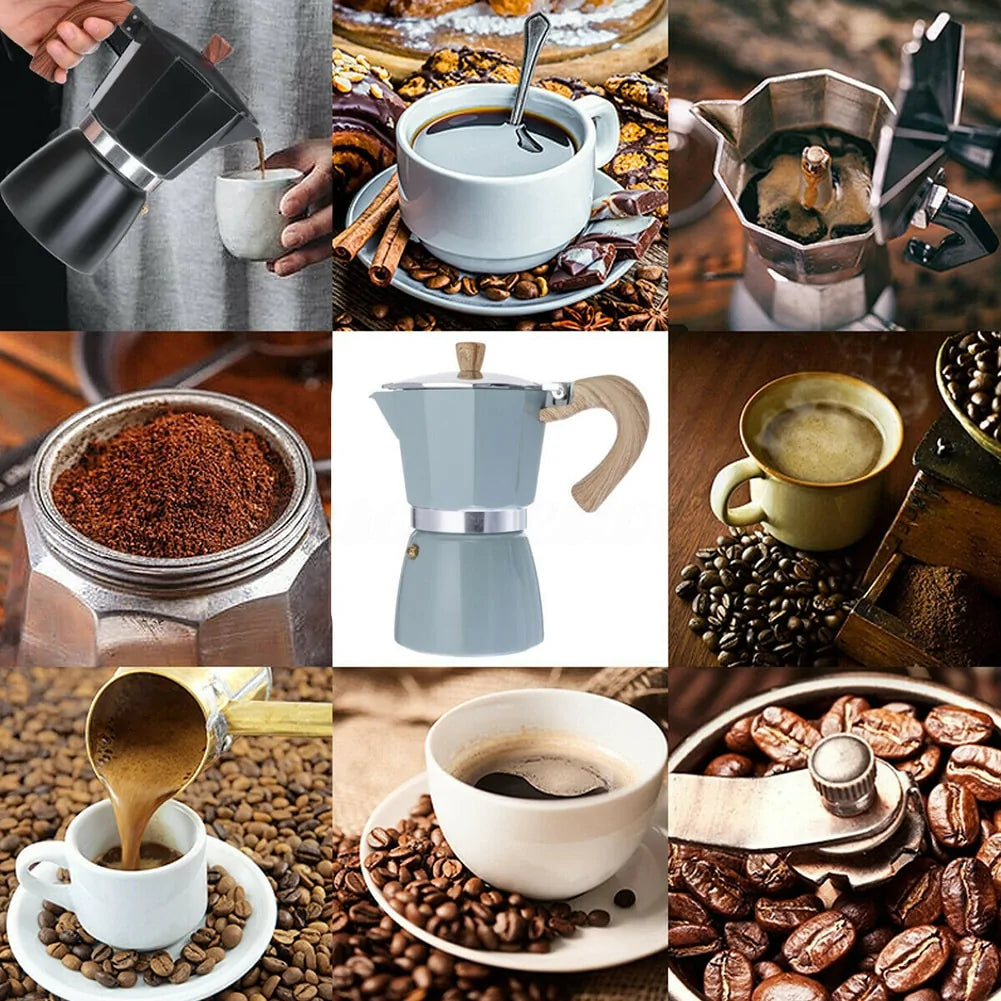 Classic Aluminium Espresso Maker for Stovetop & Outdoor Use