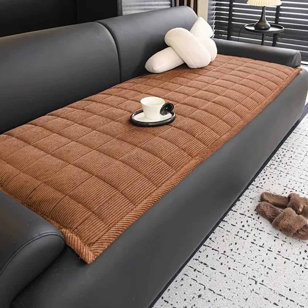 Stylish Corduroy Sofa Protector Mat for Everyday Use