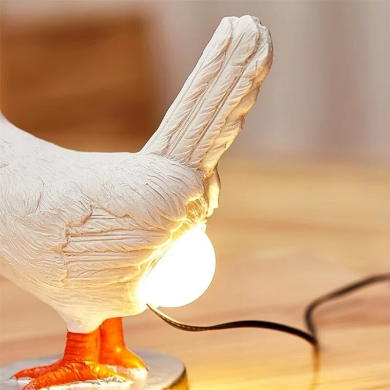 Chicken-Shaped Decorative Table Lamp with Soft LED Lighting