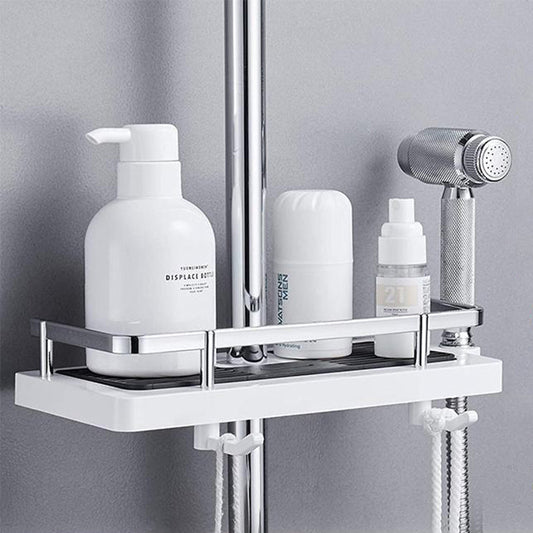 Adjustable Shower Shelf Without Drilling – Rustproof Organizer for Shampoo & Accessories