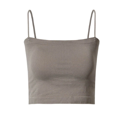 Wire-Free Bra with Spaghetti Strap Crop Top Design