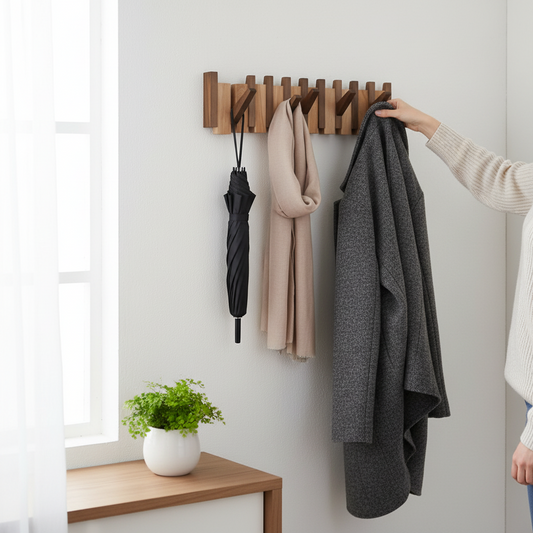 Stylish Wooden Coat Rack for Piano Hangers – Clothing Storage