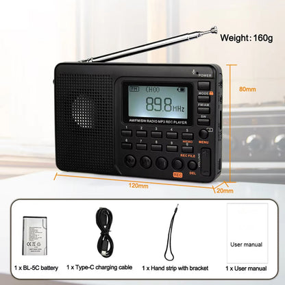 Portable AM FM Radio with Compact Design