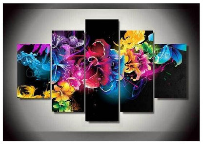 Vibrant Floral Gem Art Set - 5 Piece Craft Kit
