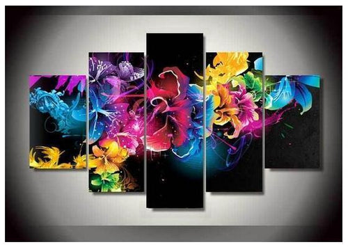 Vibrant Floral Gem Art Set - 5 Piece Craft Kit