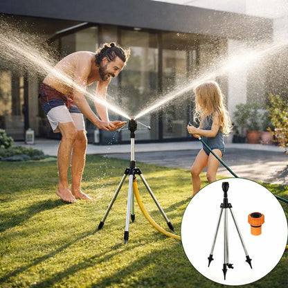 360-Degree Garden Sprinkler on Tripod Stand