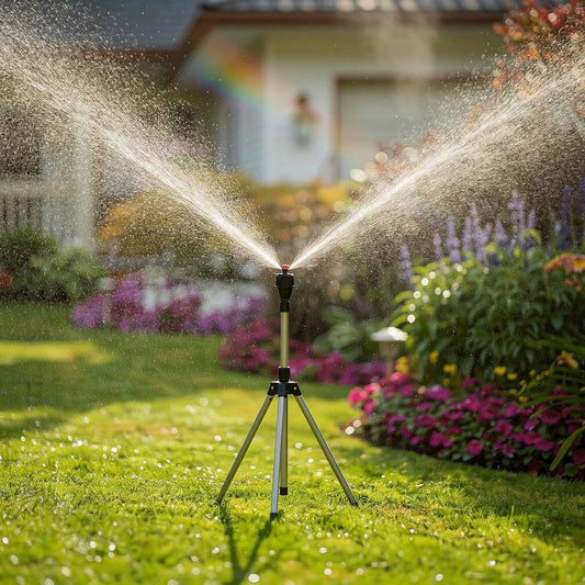360-Degree Garden Sprinkler on Tripod Stand