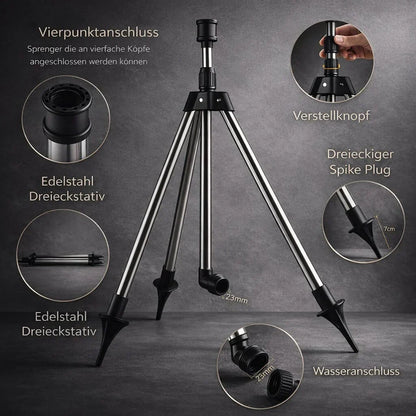 360-Degree Garden Sprinkler on Tripod Stand