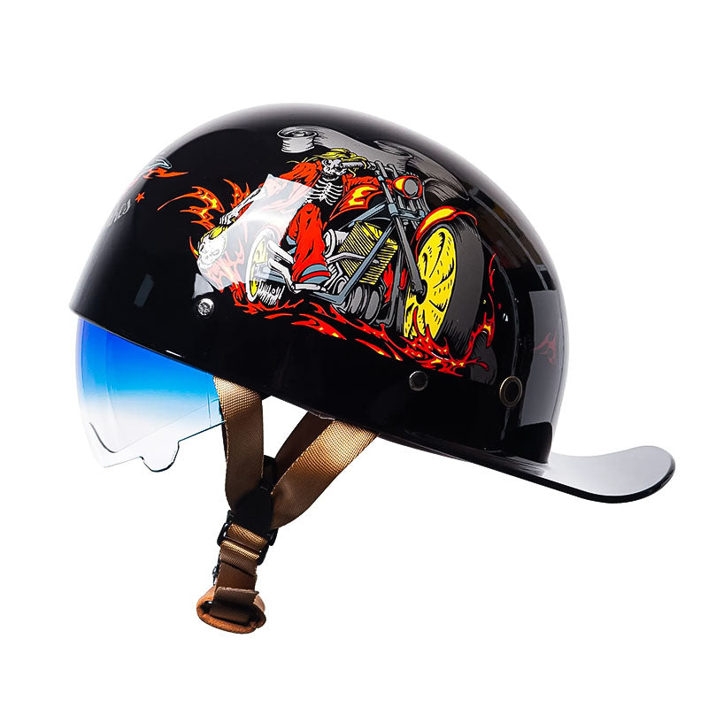 Motorcycle Baseball Helmet - DOT Certified