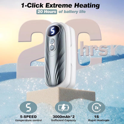 Portable Rechargeable Hand Warmers with LED Display – Pack of 2