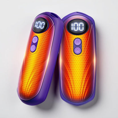 Portable Rechargeable Hand Warmers with LED Display – Pack of 2