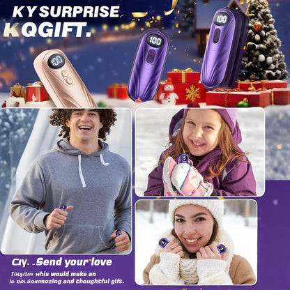 Portable Rechargeable Hand Warmers with LED Display – Pack of 2