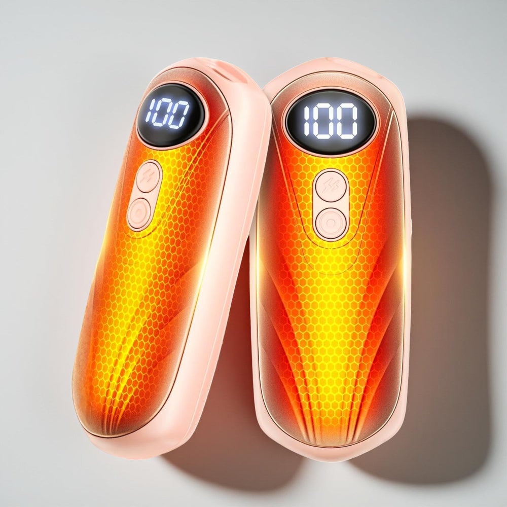 Portable Rechargeable Hand Warmers with LED Display – Pack of 2