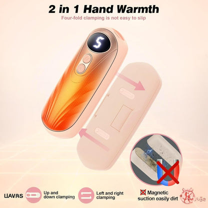 Portable Rechargeable Hand Warmers with LED Display – Pack of 2