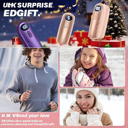 Portable Rechargeable Hand Warmers with LED Display – Pack of 2