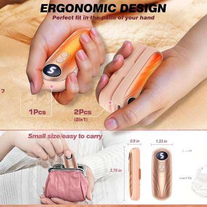 Portable Rechargeable Hand Warmers with LED Display – Pack of 2