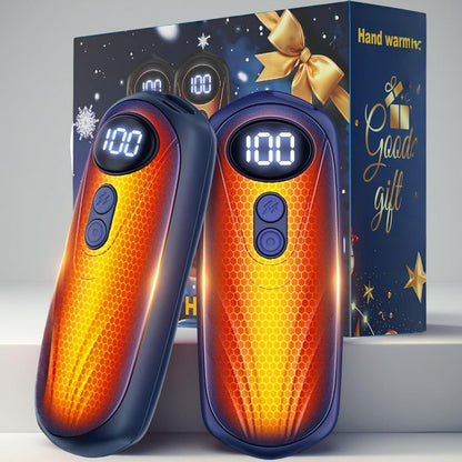 Portable Rechargeable Hand Warmers with LED Display – Pack of 2