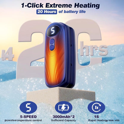 Portable Rechargeable Hand Warmers with LED Display – Pack of 2