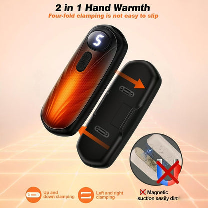 Portable Rechargeable Hand Warmers with LED Display – Pack of 2