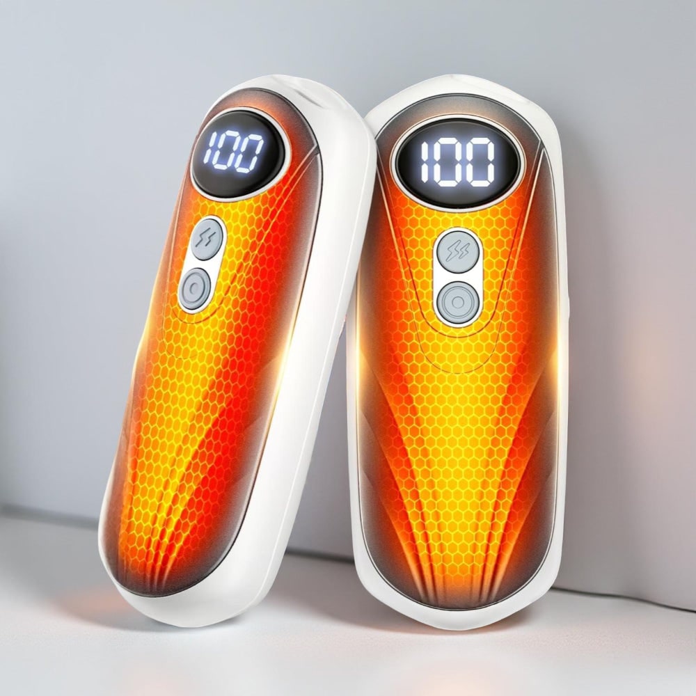 Portable Rechargeable Hand Warmers with LED Display – Pack of 2