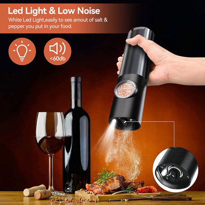 Rechargeable Electric Salt and Pepper Grinder Set