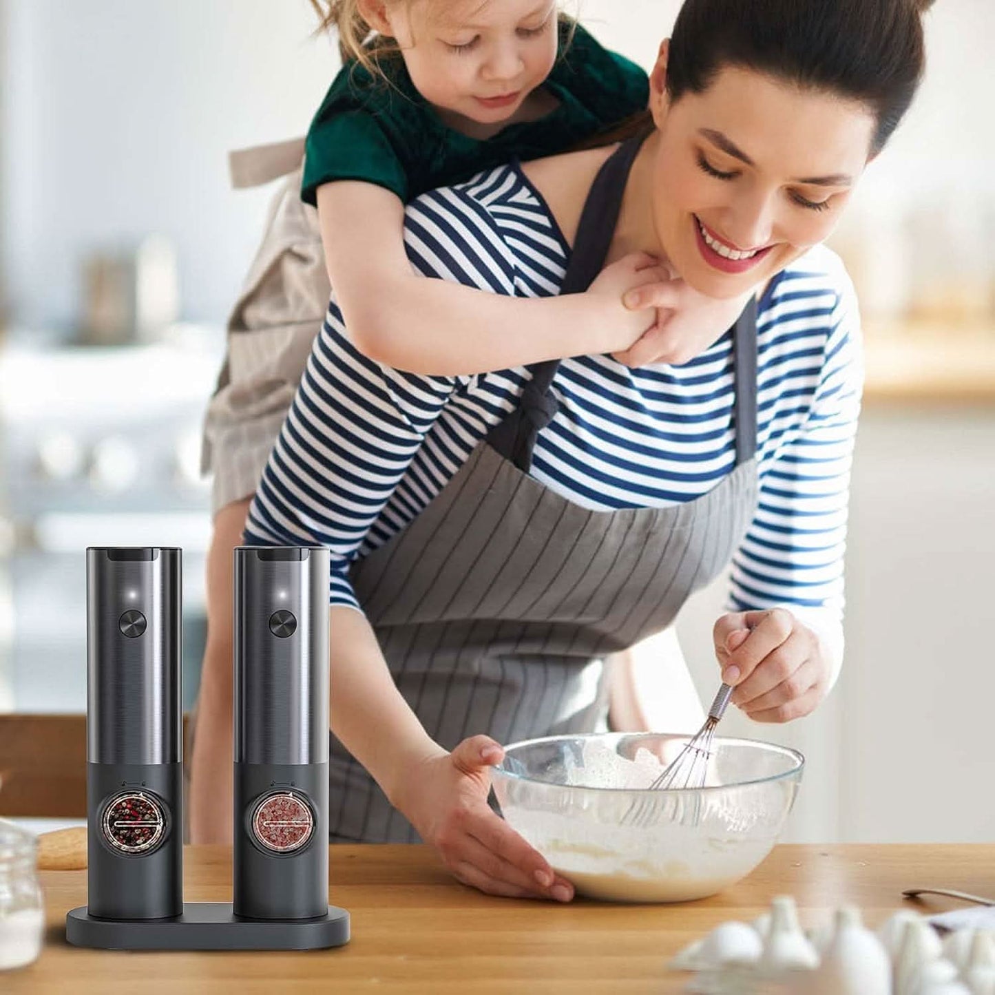 Rechargeable Electric Salt and Pepper Grinder Set