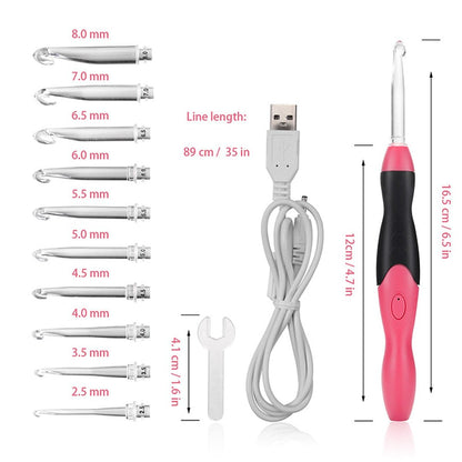 Rechargeable Glow Crochet Hooks Set