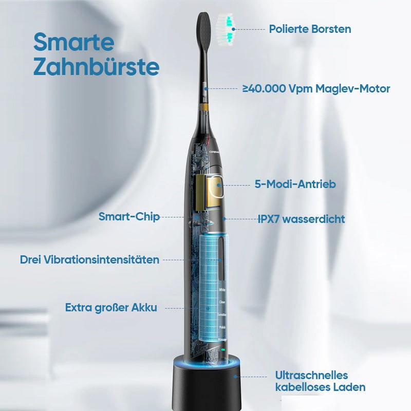 SmartClean Sonic Toothbrush with Charging Base and Soft Bristles