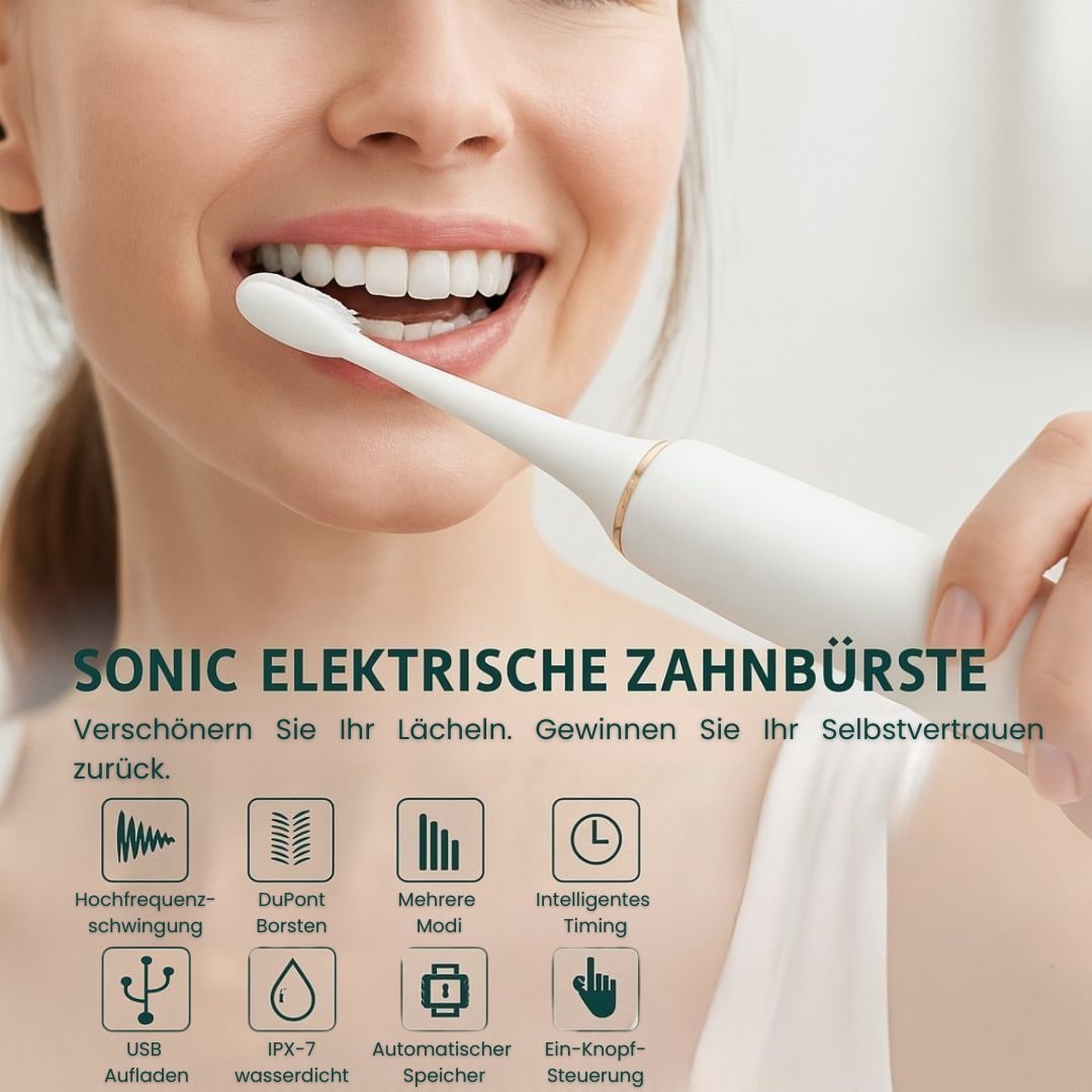 Smart Sonic Toothbrush with Timer and Contoured Bristles