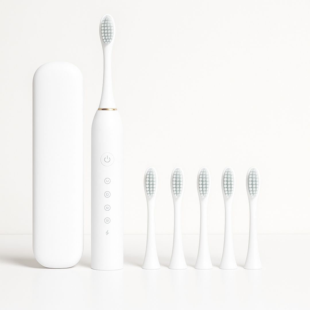 Smart Sonic Toothbrush with Timer and Contoured Bristles
