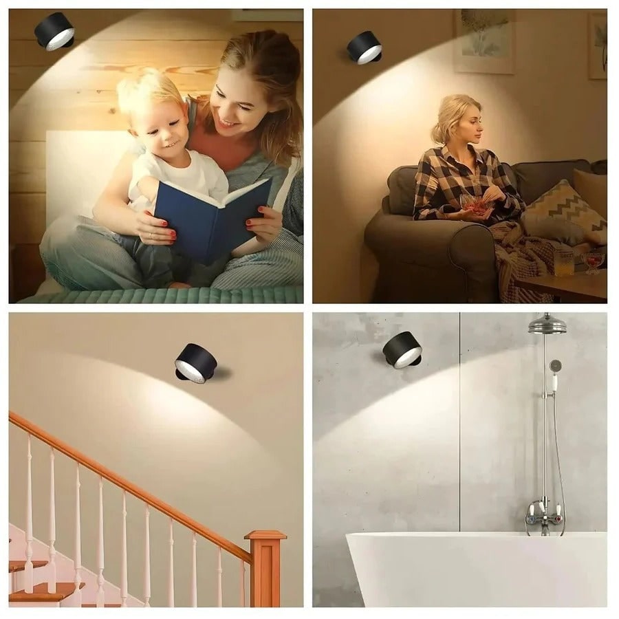 Versatile Rechargeable Wall Light with 360° Magnetic Bracket