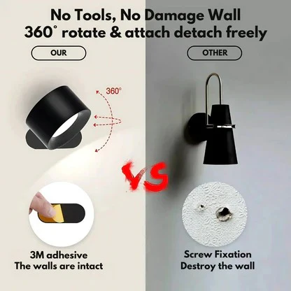 Versatile Wireless LED Wall Light with 360° Magnetic Mount