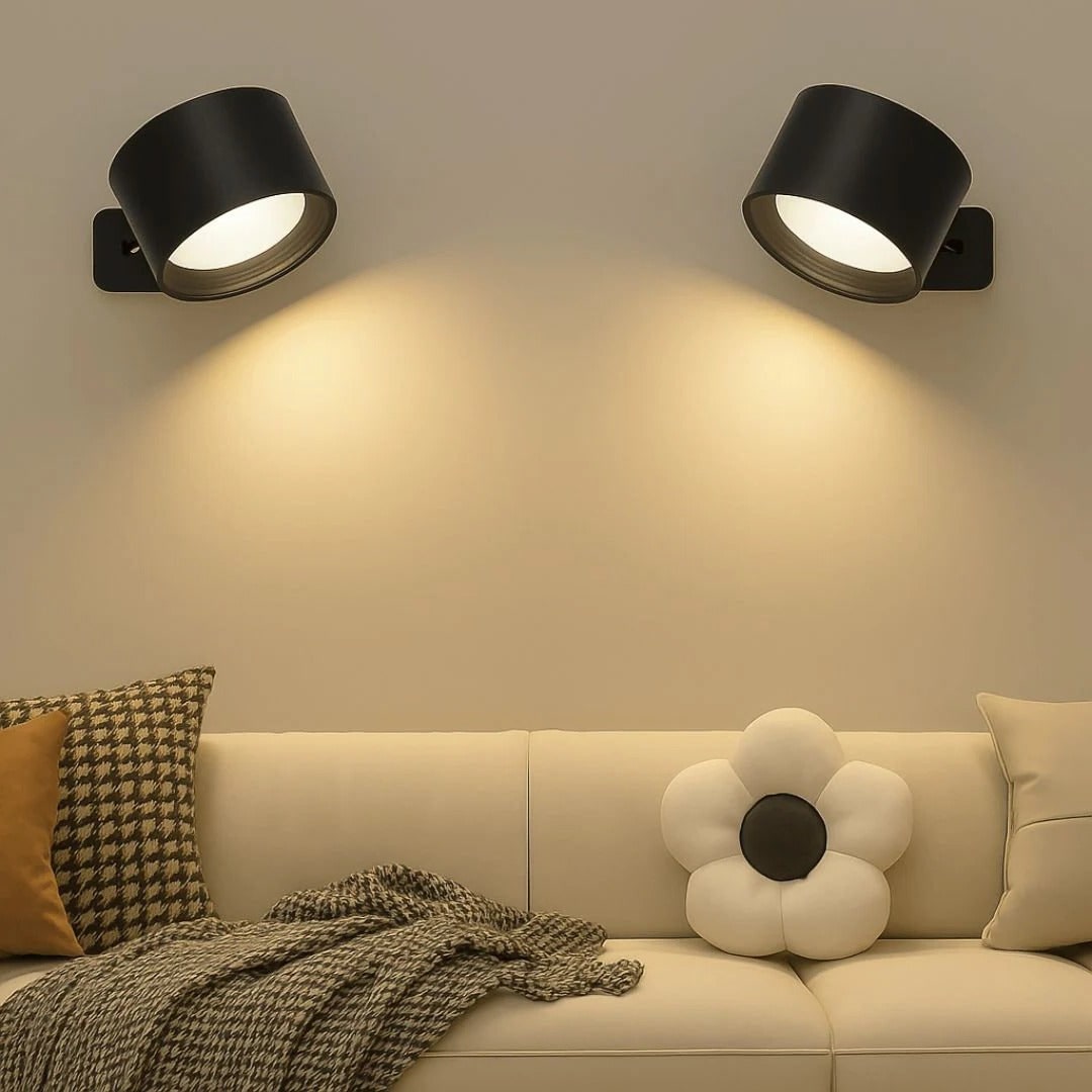 Versatile Wireless Sconce with 360° Rotating LED Light