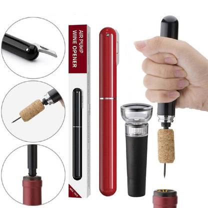Dual-Function Air Pump Wine Opener with Foil Cutter