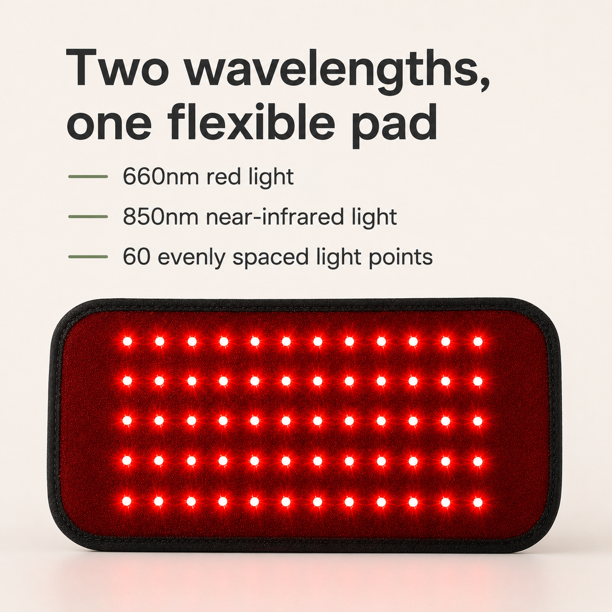 Near-Infrared Wrap with 60 Lights – 660nm & 850nm Red Light Therapy Belt