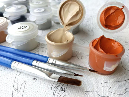 Paint-By-Number Kit Featuring a Bountiful Floral Design