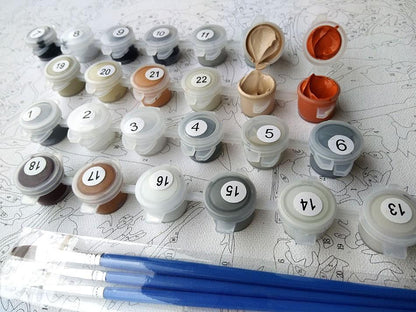 Paint-By-Number Kit Featuring a Bountiful Floral Design