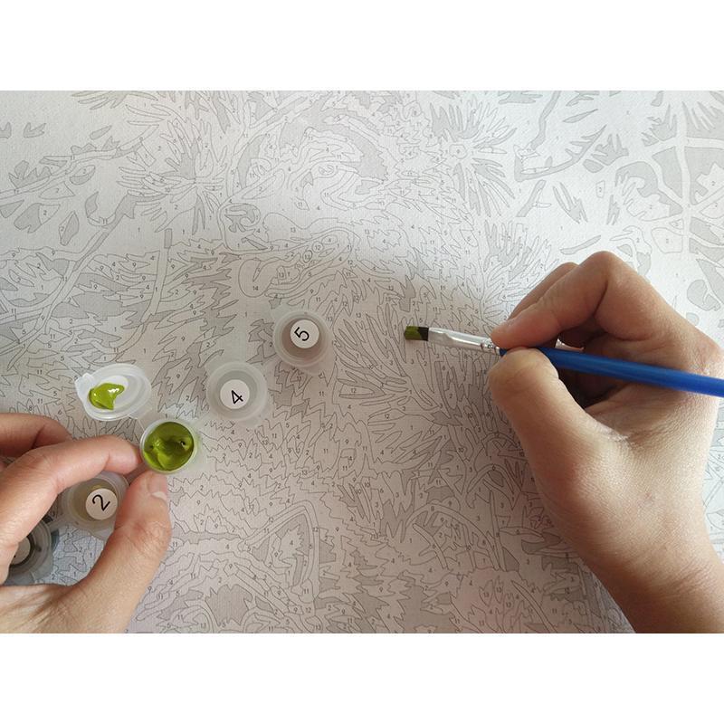 Paint-By-Number Kit Featuring a Bountiful Floral Design
