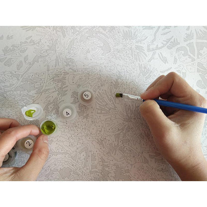 Paint-By-Number Kit Featuring a Bountiful Floral Design