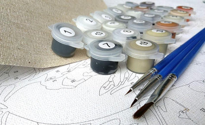 Paint-By-Number Kit Featuring a Bountiful Floral Design