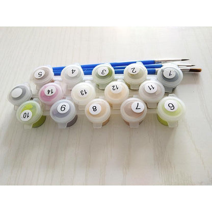 Paint-By-Number Kit Featuring a Bountiful Floral Design