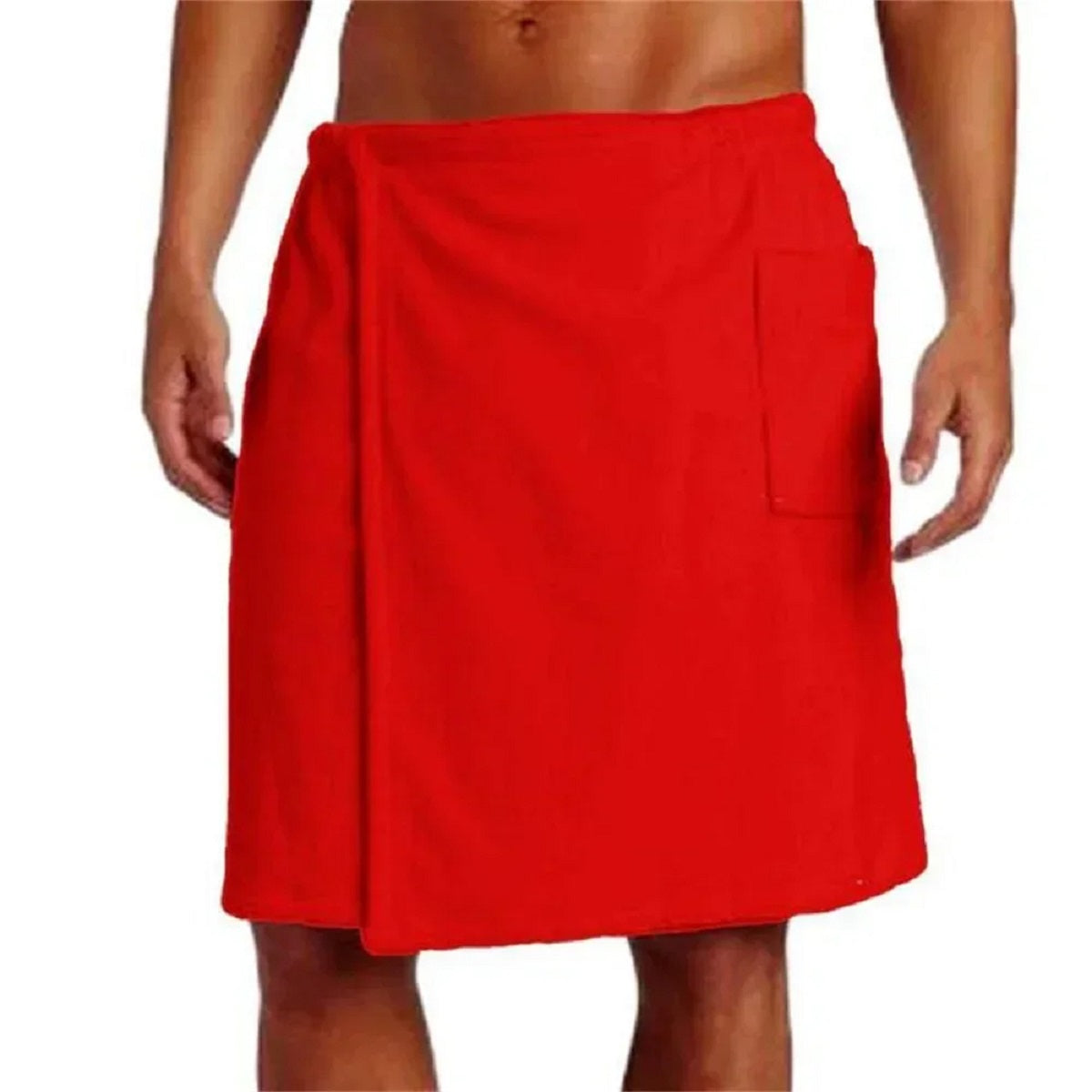 Soft Bath Towel for Men - Shower Wrap with Pocket for Spa, Gym, Beach