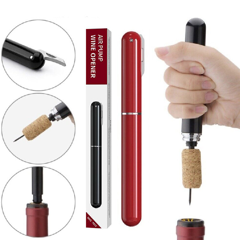 Dual-Function Air Pump Wine Opener with Foil Cutter