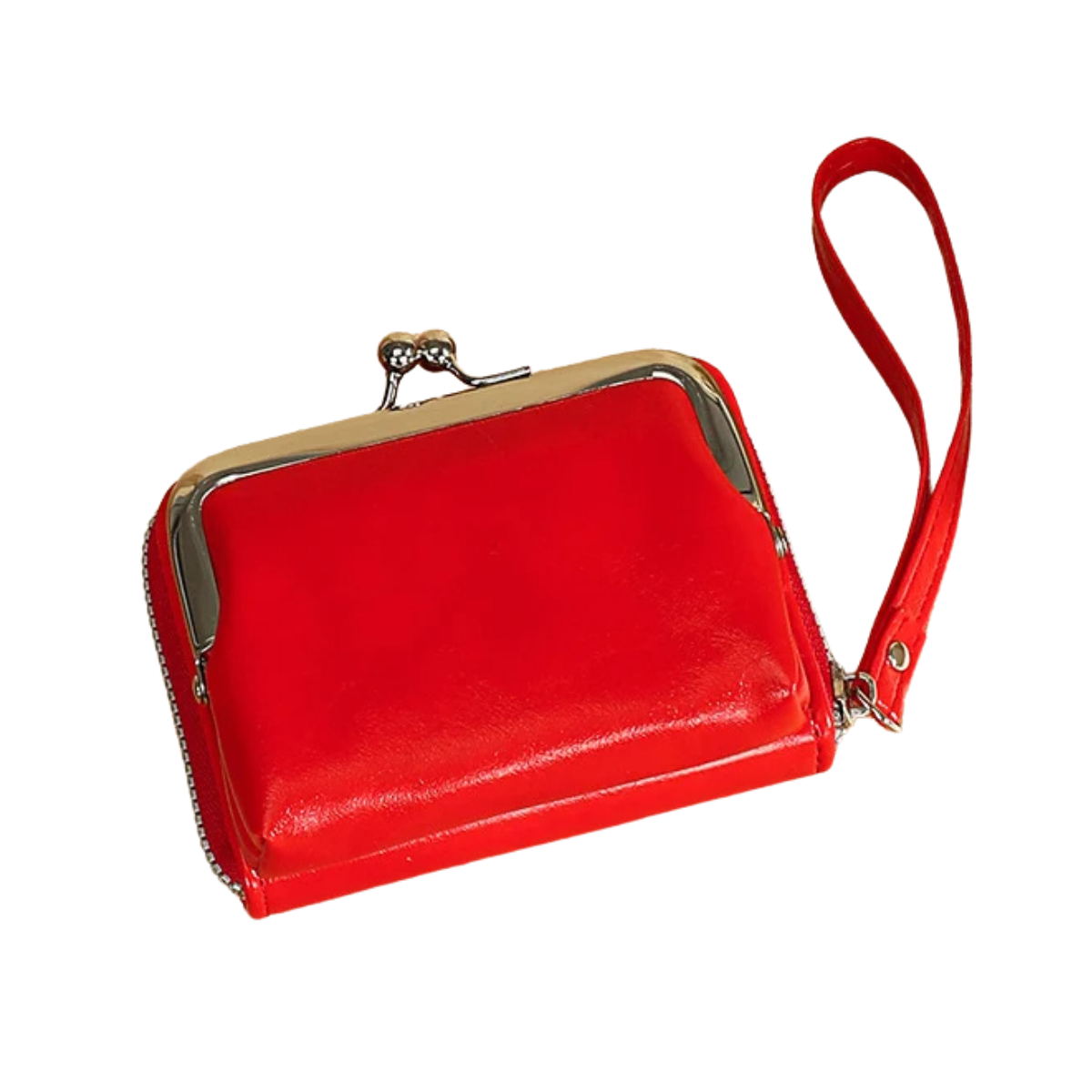Vintage Coin Purse for Women with Zipper and Kiss Lock Wrist Design