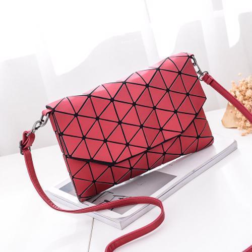 Matte Shoulder Bag with Abstract Geometric Design