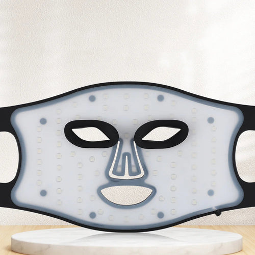 Facial Mask with 72 LEDs - Red, Blue, and 850nm Near-Infrared Light, 3 Levels, 4 Settings & Timer from 5 to 20 Minutes