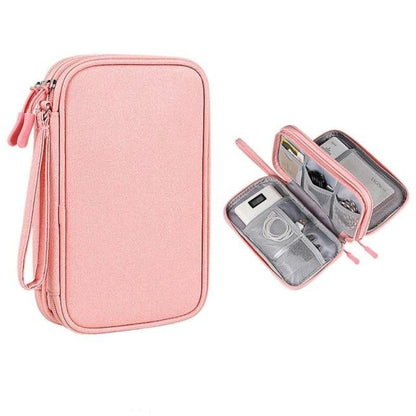 Compact Cable and Charger Organizer Bag with Multiple Pockets, Oxford Fabric, Lightweight and Shockproof