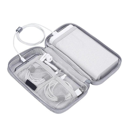 Compact Cable and Charger Organizer Bag with Multiple Pockets, Oxford Fabric, Lightweight and Shockproof
