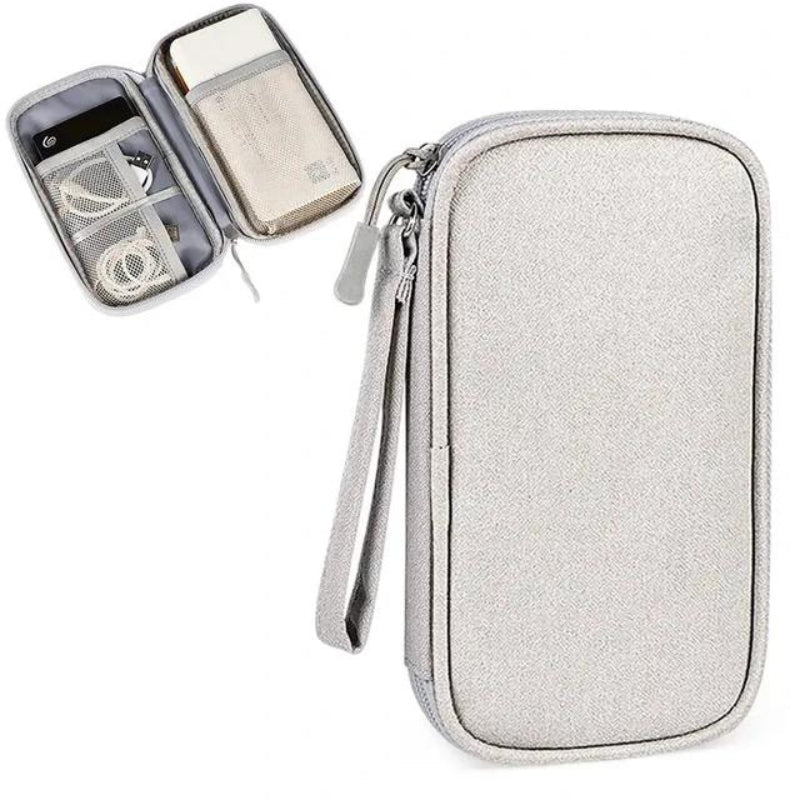 Compact Cable and Charger Organizer Bag with Multiple Pockets, Oxford Fabric, Lightweight and Shockproof